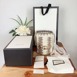 NWOT Gucci‎ Snakeskin Mini Zumi Bucket Bag